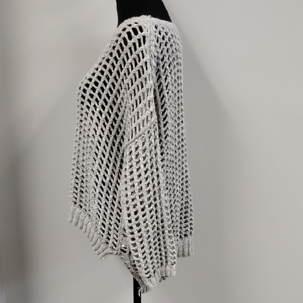 She + Sky Light Gray Open-Knit Sweater - Picture 5 of 5